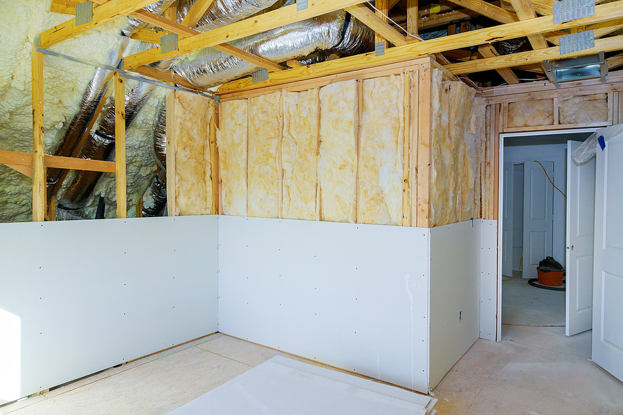 room of the house with drywall